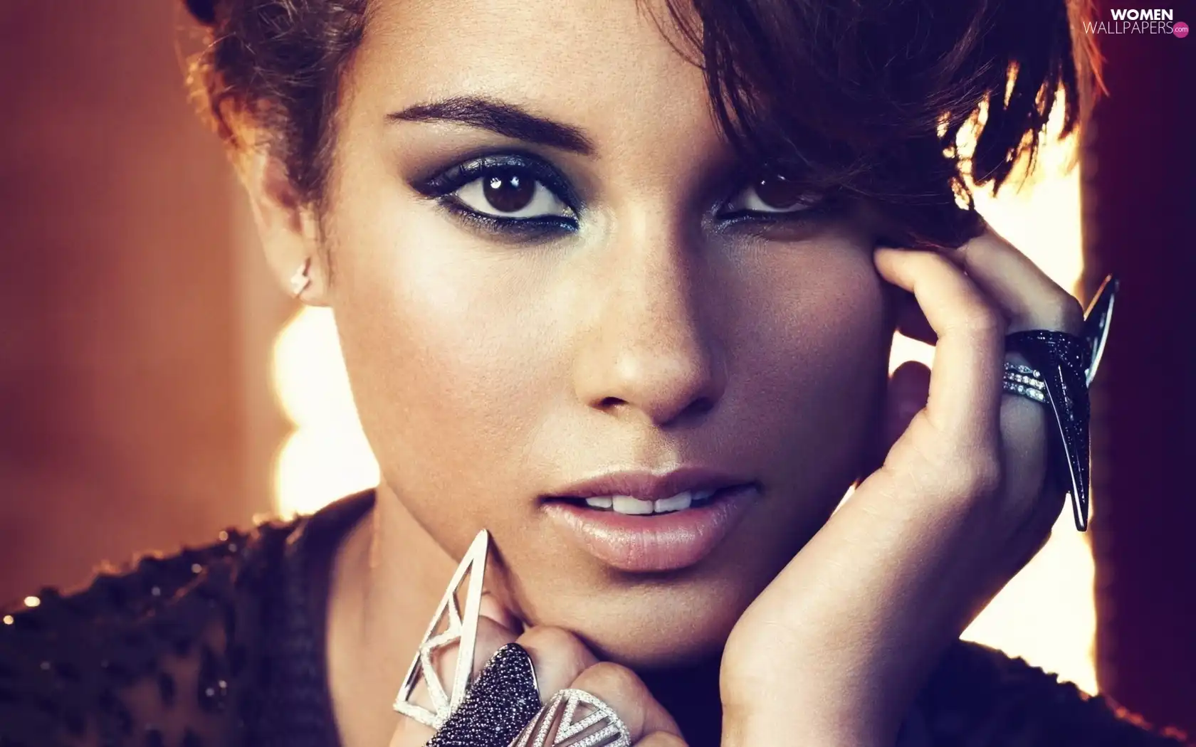 jewellery, make-up, Women, Alicia Keys, Beauty
