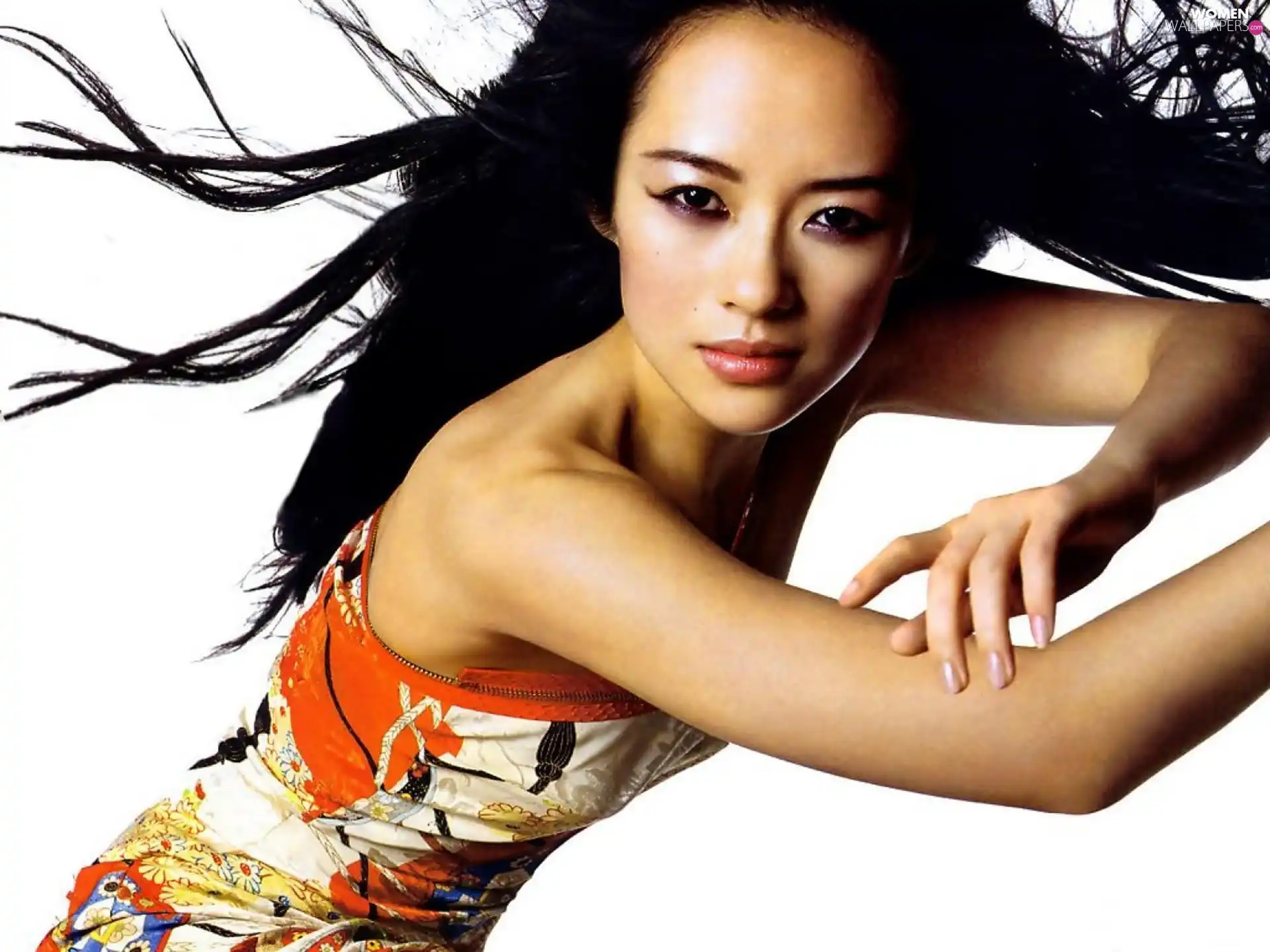 Ziyi Zhang, Coloured, dress, brunette