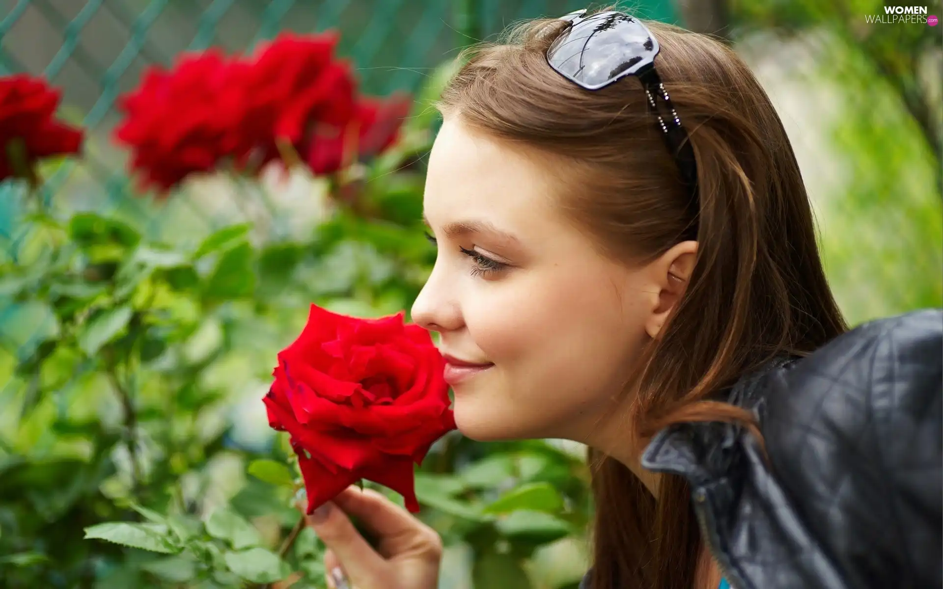 Garden, Amelie Emily, Glasses, roses, girl