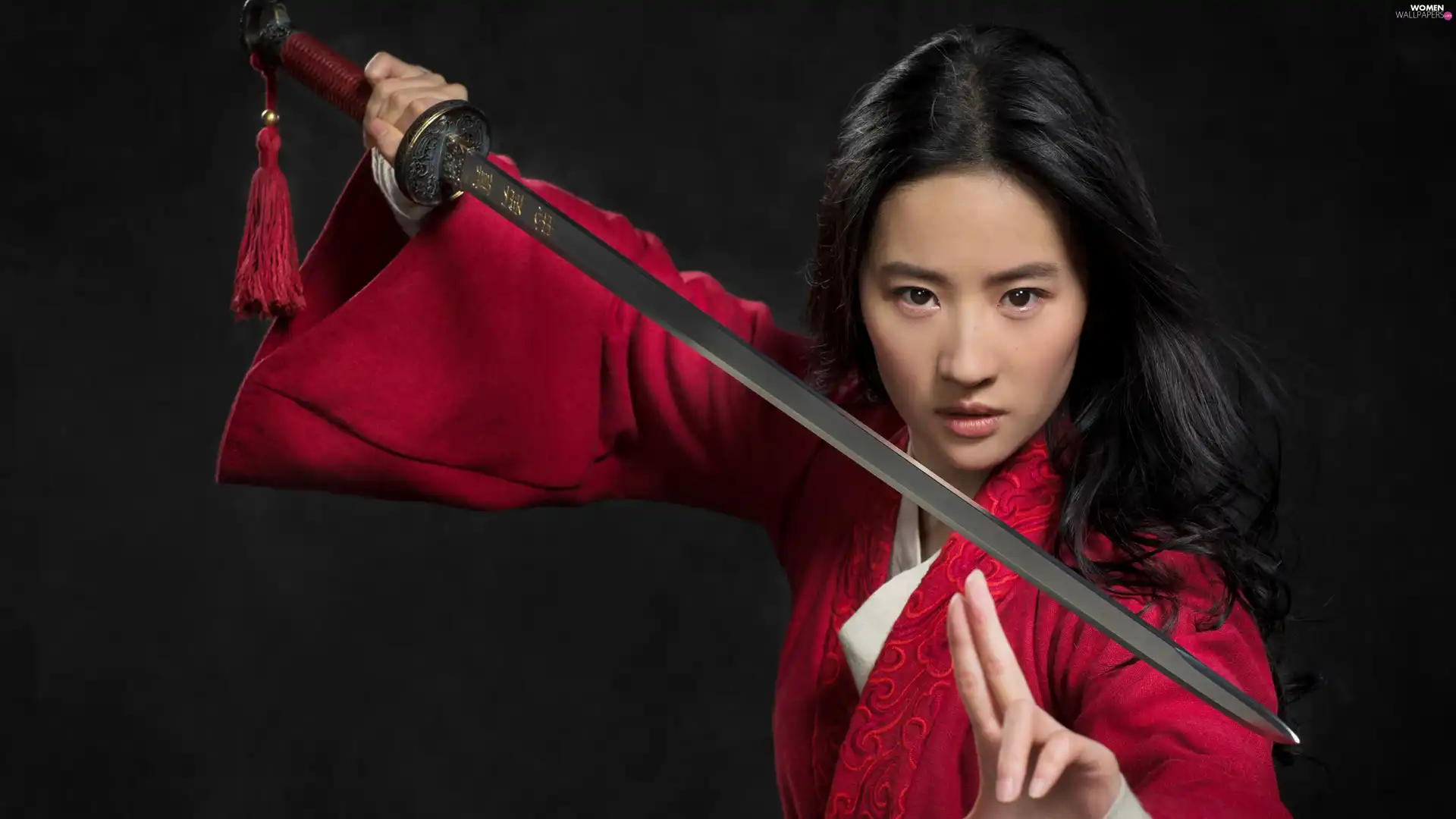 Liu Yifei, Weapons, Mulan, actress, movie