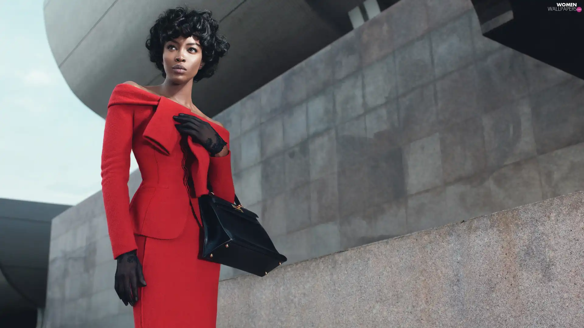 Red, costume, model, Naomi Campbell, Women