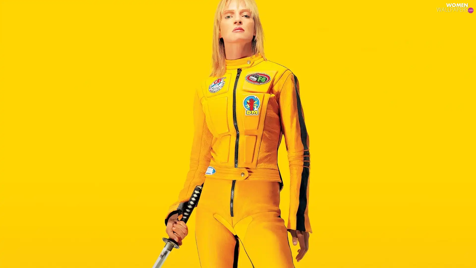 Uma Thurman, Yellow, overalls