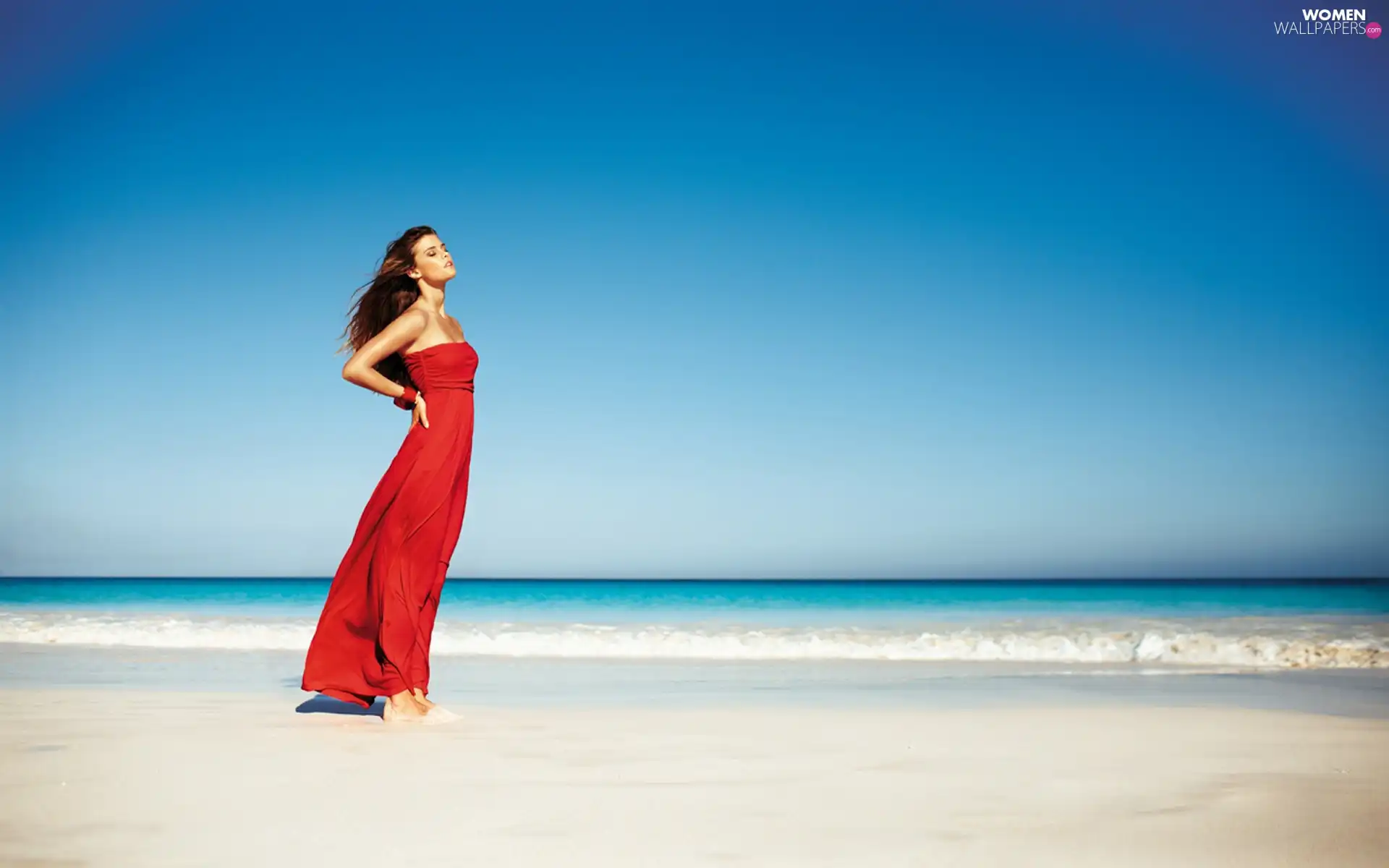 Nina Agdal, Dress, sea, red hot