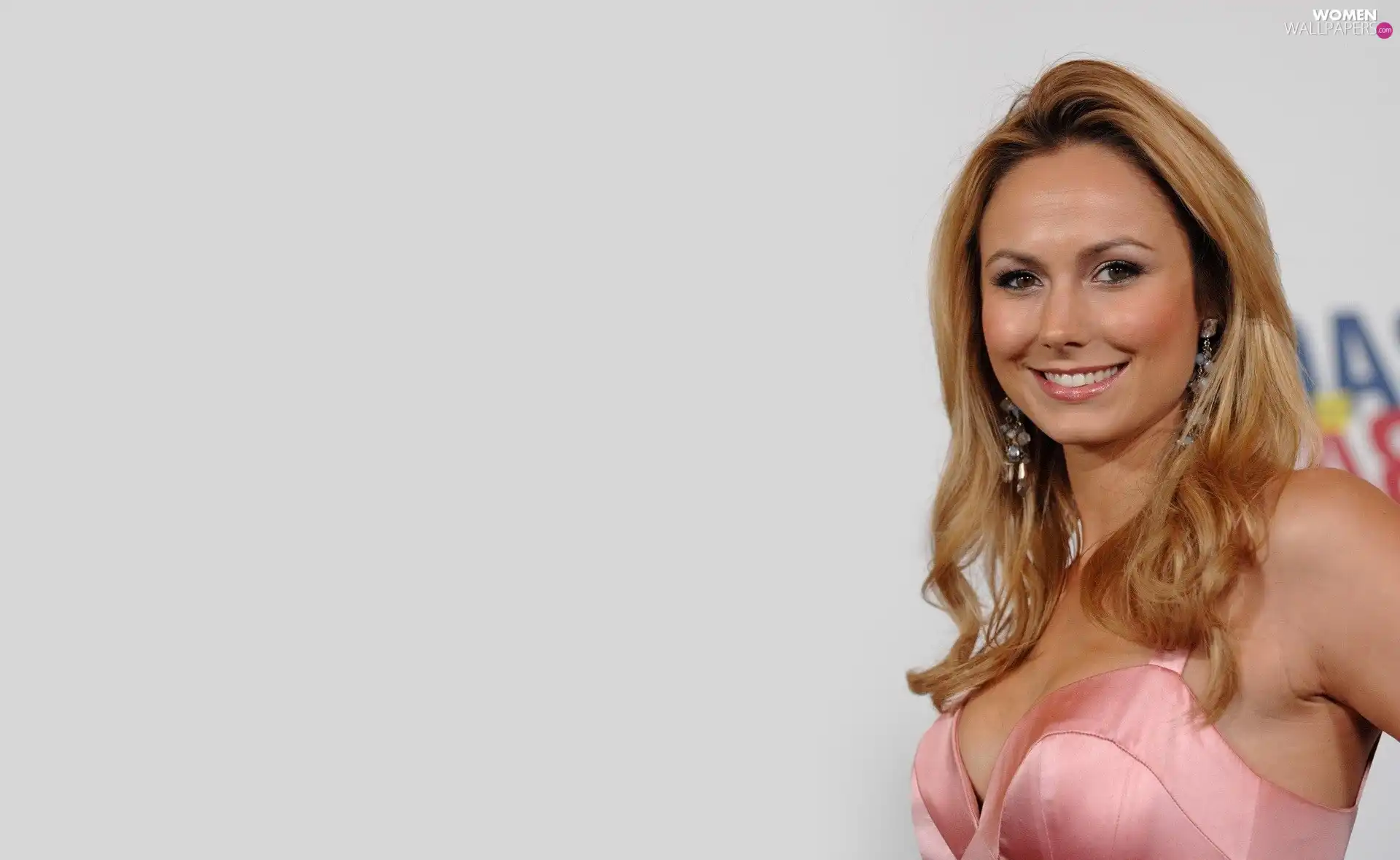 Blonde, smiling, Stacy Keibler