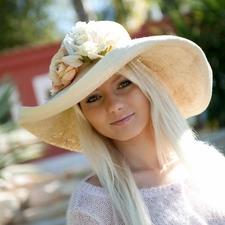 Hat, make-up, Women, Annely Gerritsen, Blonde