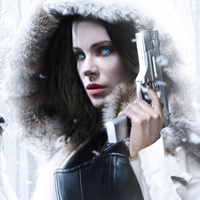 Underworld: Blood Wars, Selene, Eyes, Pistols, Blue, movie, Kate Beckinsale, hood