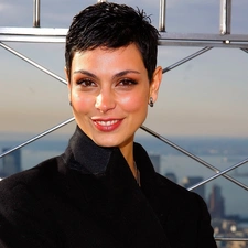 coat, grating, Smile, Black, Morena Baccarin