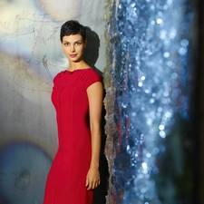 Morena Baccarin, red hot, dress, long