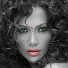 dense, Hair, green ones, Eyes, Jennifer Lopez