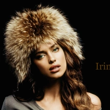 Beauty, cap, fur, Irina Shayk