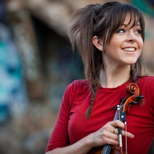 smiling, lindsey stirling, violin, Violinist