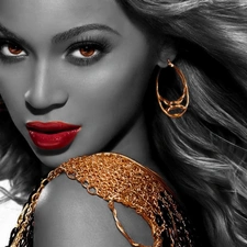 Beyonce Knowles, jewellery, make-up