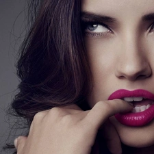 lips, Adriana Lima, Pink