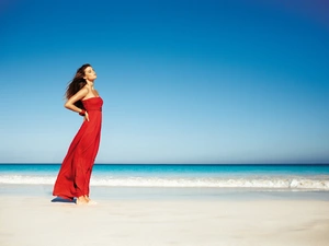 Nina Agdal, Dress, sea, red hot