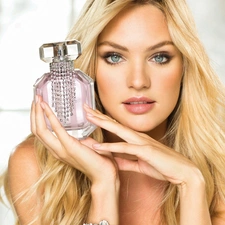 Blonde, perfume, Candice Swanepoel, make-up