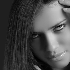 Black and white, Adriana Lima, face